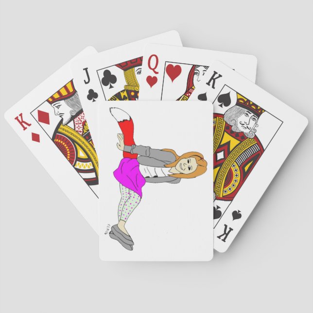 flickig tjejknapp casinokort (Baksidan)
