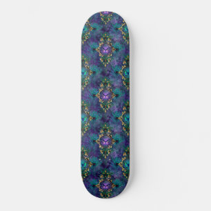 Flickiga påfågelsfjädrar Fjäril Fantasi  Mini Skateboard Bräda 18,5 Cm