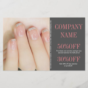 flickigt chic elegant manikyr naglar nagelsalong flygblad