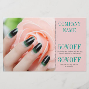 flickigt chic elegant manikyr naglar nagelsalong flygblad