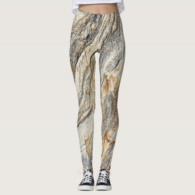 Flickigt cool modern marmorstruktur leggings (Framsida)
