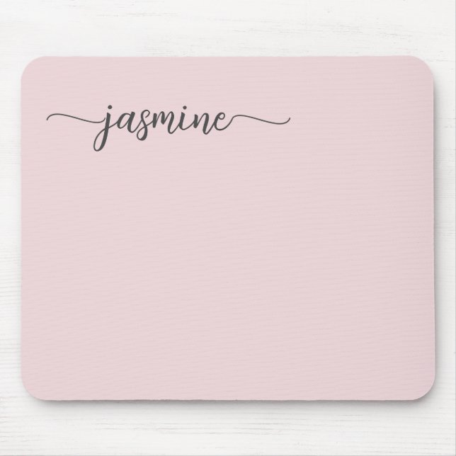 Flickigt Enkelt Rosa Personligt Monogramnamn Musmatta (Framsidan)