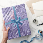 Flickigt Glamourös Lila Glitterränder Födelsedag Presentpapper<br><div class="desc">Flickigt Glamourös Lila Glitterränder födelsedag</div>