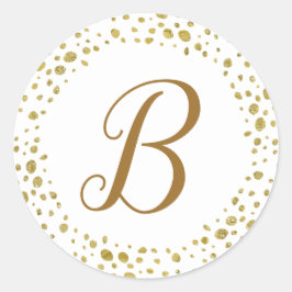 Flickigt Guld Glitterprickar Modern Minimal Logoty Runt Klistermärke