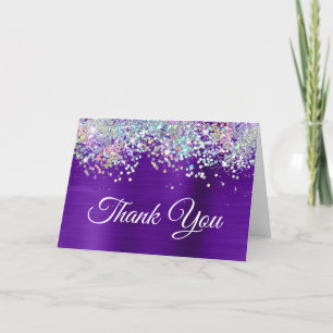 Flickigt ljust indigo lila folie Holo glitter Tack Kort