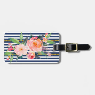 Flickigt Modern Chic Blommor -Ränder Bagagebricka