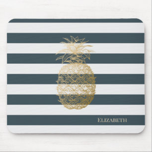 Flickigt modern chic guld ananas ränder musmatta