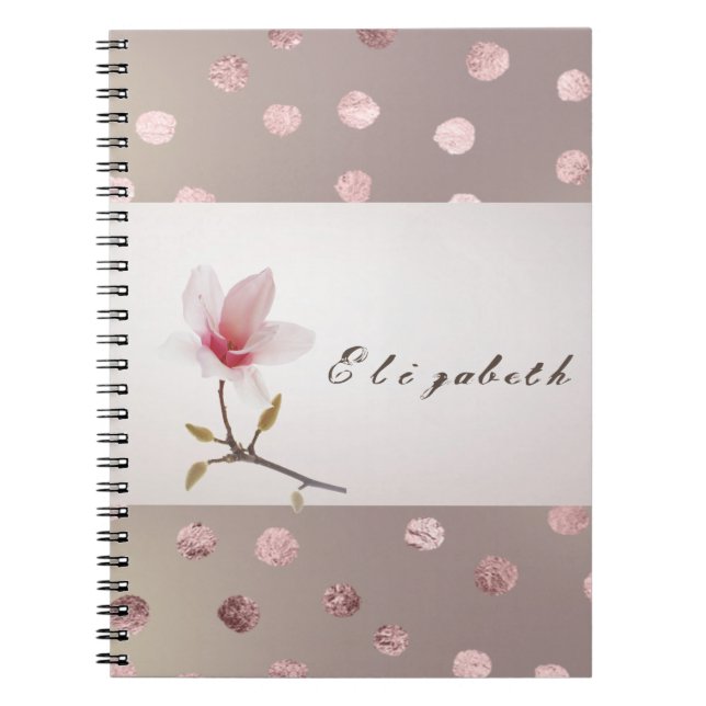 Flickigt modern  prickig blommig anteckningsbok (Framsidan)