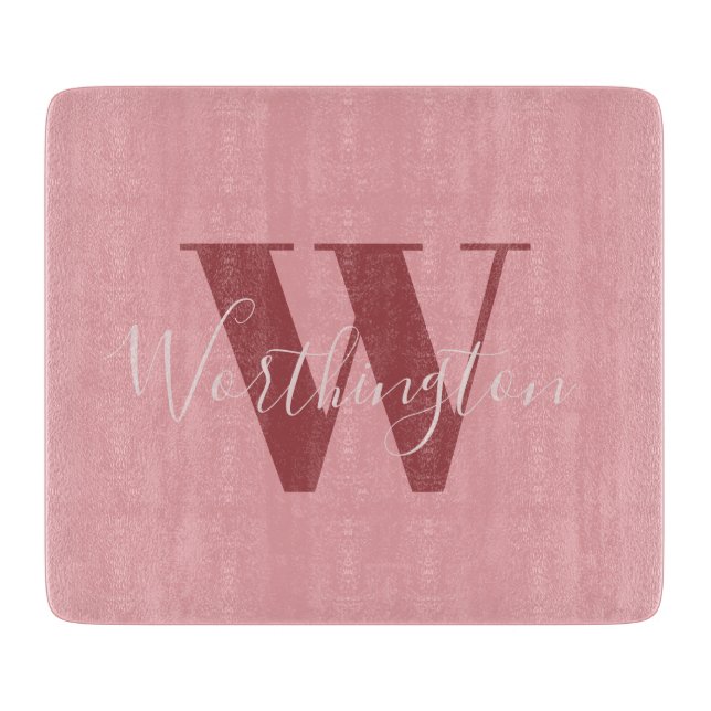 Flickigt monogram och namn rosa rodnad röd (Framsidan)