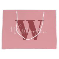 Flickigt monogram och namn rosa rodnad röd