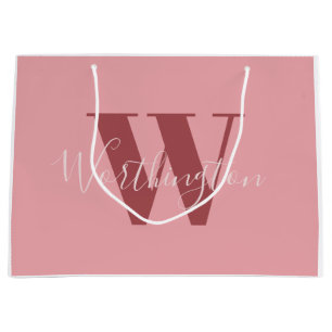 Flickigt monogram och namn rosa rodnad röd