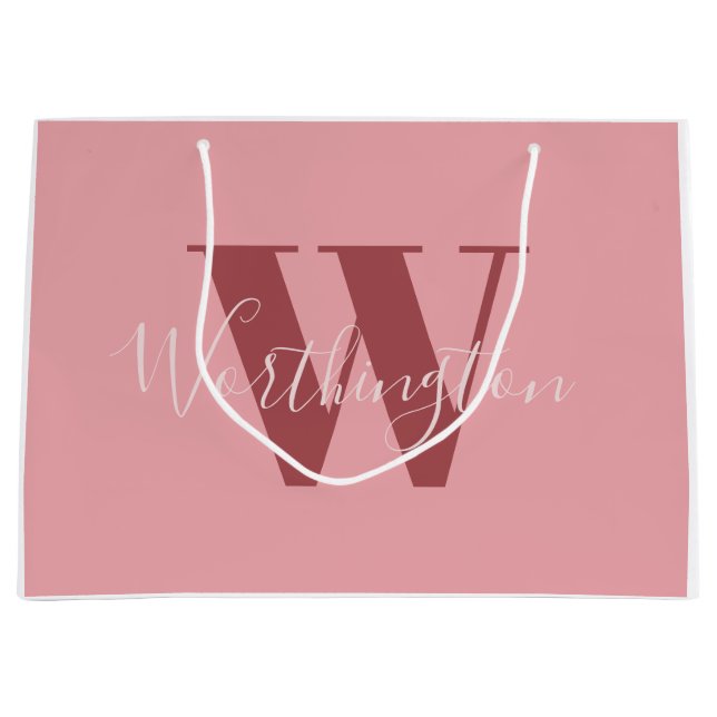 Flickigt monogram och namn rosa rodnad röd (Framsidan)