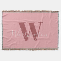 Flickigt monogram och namn rosa rodnad röd