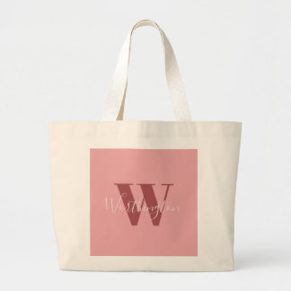 Flickigt monogram och namn rosa rodnad röd jumbo tygkasse