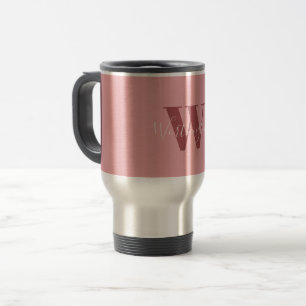 Flickigt monogram och namn rosa rodnad röd resemugg