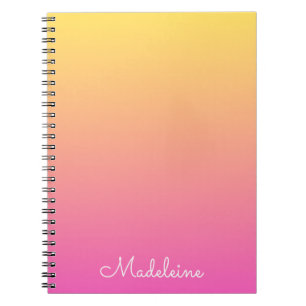 Flickigt pastellgult och rosa gradient antecknings anteckningsbok