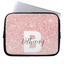Flickigt Rosa Glitter Gnist Monogram Skriptnamn