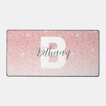 Flickigt Rosa Glitter Gnistrar Monogram Skriptnamn