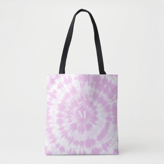 Flickigt rosa monogram mönster Tie Dye Tygkasse (Framsida)