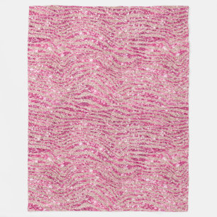 Flickigt rosa och rosaglitter zebra fleecefilt