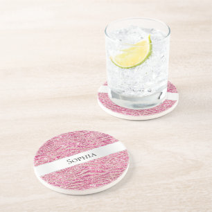 Flickigt rosa och rosaglitter Zebranamn Underlägg
