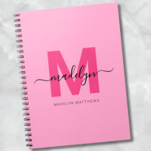 Flickigt Rosa Personligt Initialt Monogram Namn