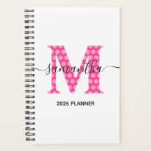 Flickigt rosa prickigt monogram