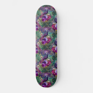 Flickigt Skateboard Rosa Lila Fantasi Påfågel