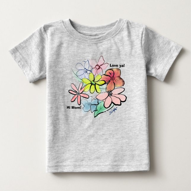 Flickigt sött, vackert blomsterarrangemang t shirt (Framsida)