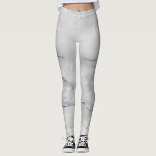 Flickigt trendig grå marmorerad textur leggings