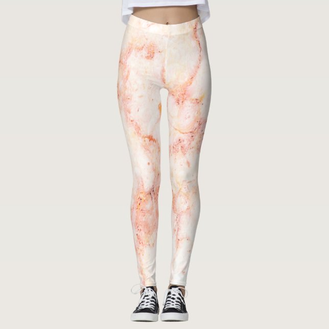 Flickigt trendig marmorerad textur leggings (Framsida)