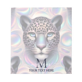 Flickigt trendig opal leopardtryck monogram mjukom anteckningsblock