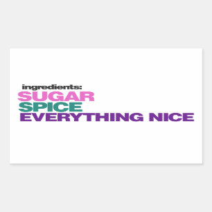 Flickingredienser Rektangulärt Klistermärke