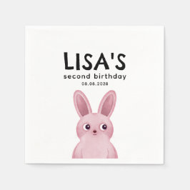 Flickkalas med rosa babykanin pappersservett