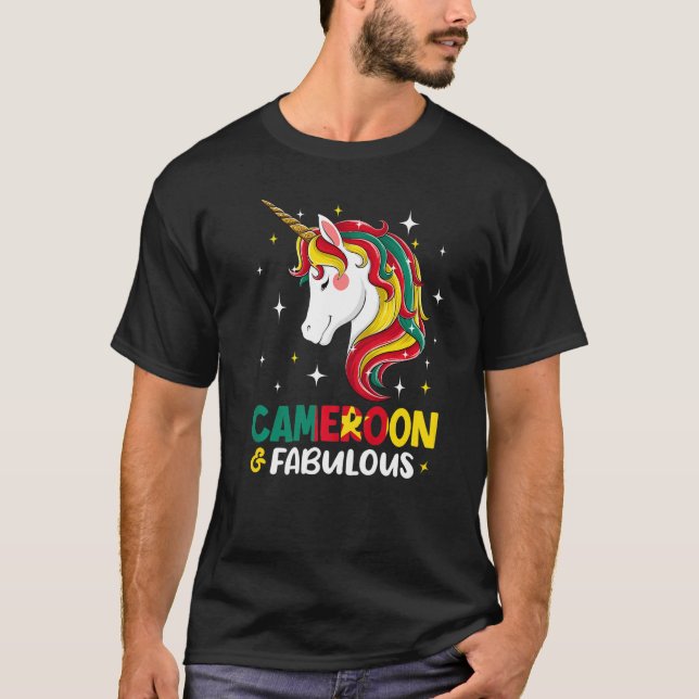 Flickkameroonier Kameroon Flagga Unicorn Women T Shirt (Framsida)