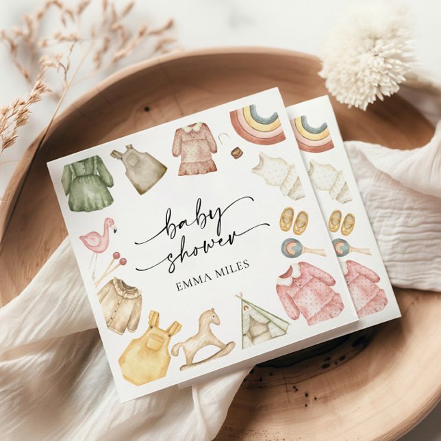 Flickkläder Babyskor Napkins Pappersservett (Skapare uppladdad)