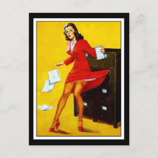 Flickkort Pinup flickor Konst Vintage Retro tryck Vykort