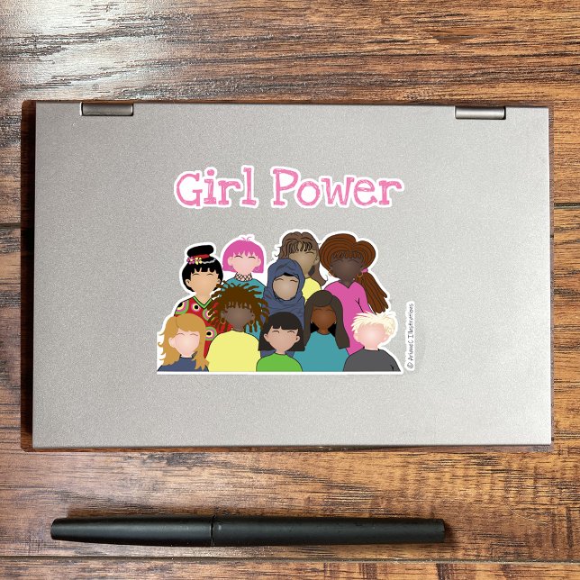Flickkraft Vinyldekal Klistermärken (Girl power vinyl sticker . )