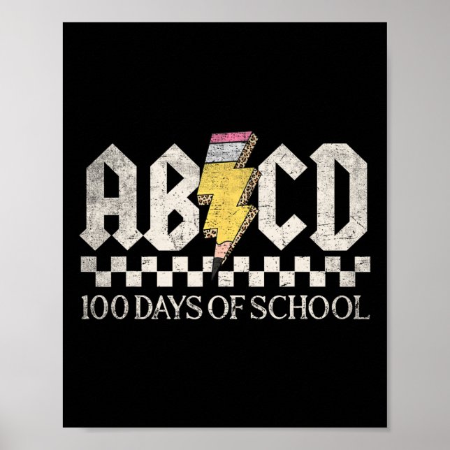 Flicklärare Sten 100 dagar i skolan Abcd 100:e Poster (Framsidan)