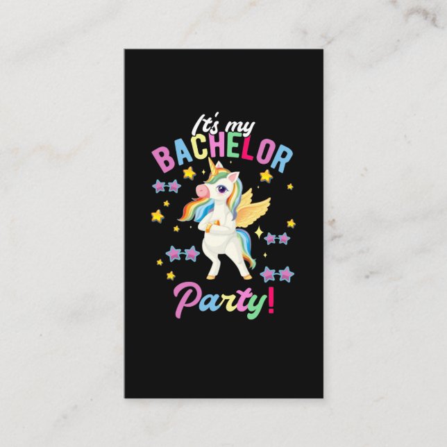 Flickls Bachelor Party Unicorn Bachelorette Visitkort (Framsida)