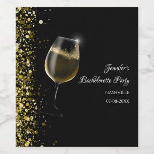 Flickls helg-mocksvepbakterie-partyt guld win vinflaska etikett