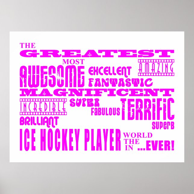 Flickls Ice Hockey : Rosa Underbarare Ice Hockey P Poster (Framsidan)