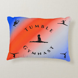 Flickls Patriotic Red White och Blue Gymnastics Prydnadskudde