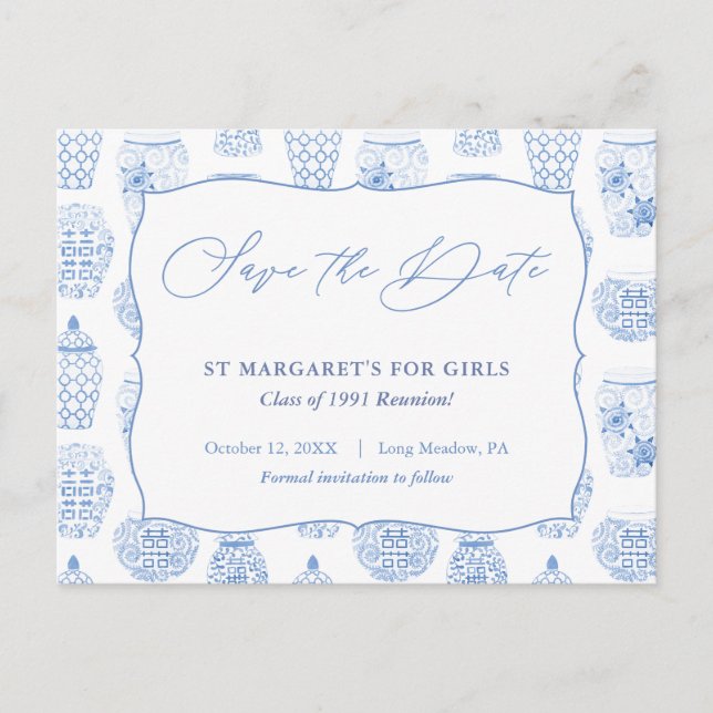 Flickls School Dam College Reunion - spara datum f Vykort (Framsida)