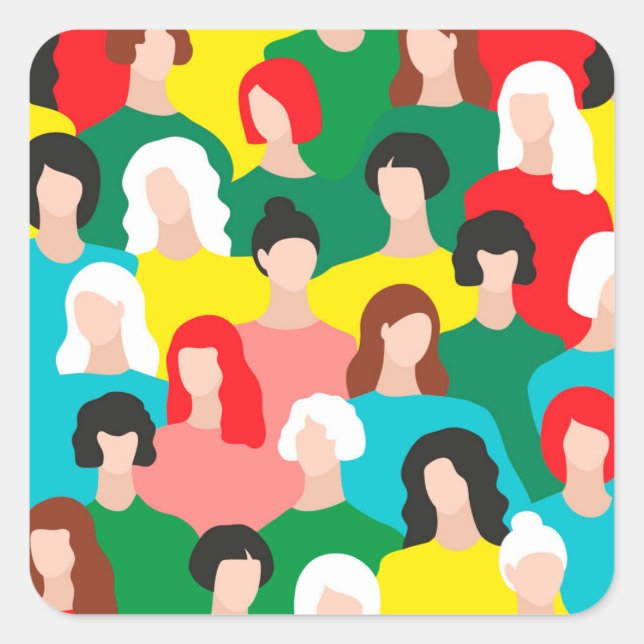 Flickmakt Fyrkantigt Klistermärke (Framsida)