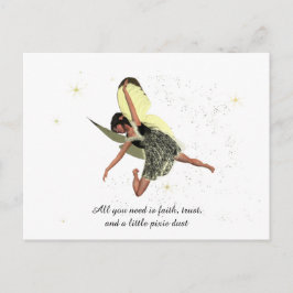 Flickmjölk med Gult Vingar vykort