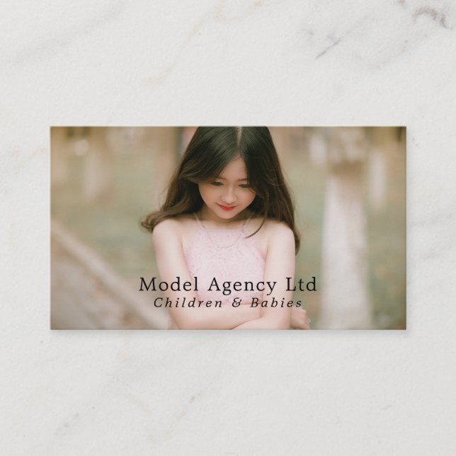 Flickmodell, Mode/designer, modell/byrå Visitkort (Framsida)