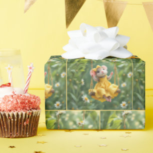 Flickmus på en Garden Swing Presentpapper