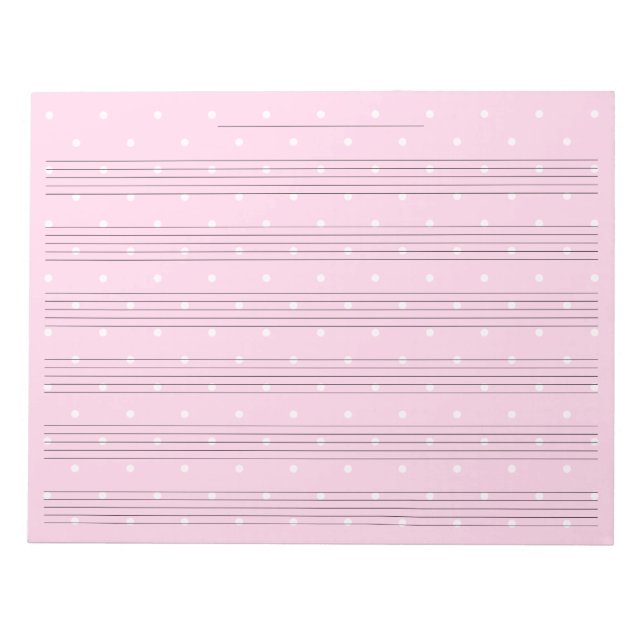 Flickmusik i Rosa Polka-prickviddsregel Anteckningsblock (Framsida)