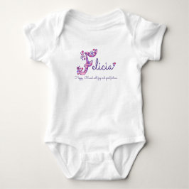 Flicknamnet Felicia & betydelse F monogram konst T Shirt